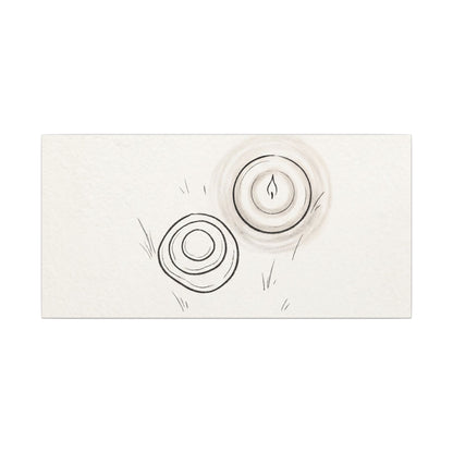 River Stones Canvas Art | Winter Japandi Minimal Line Art