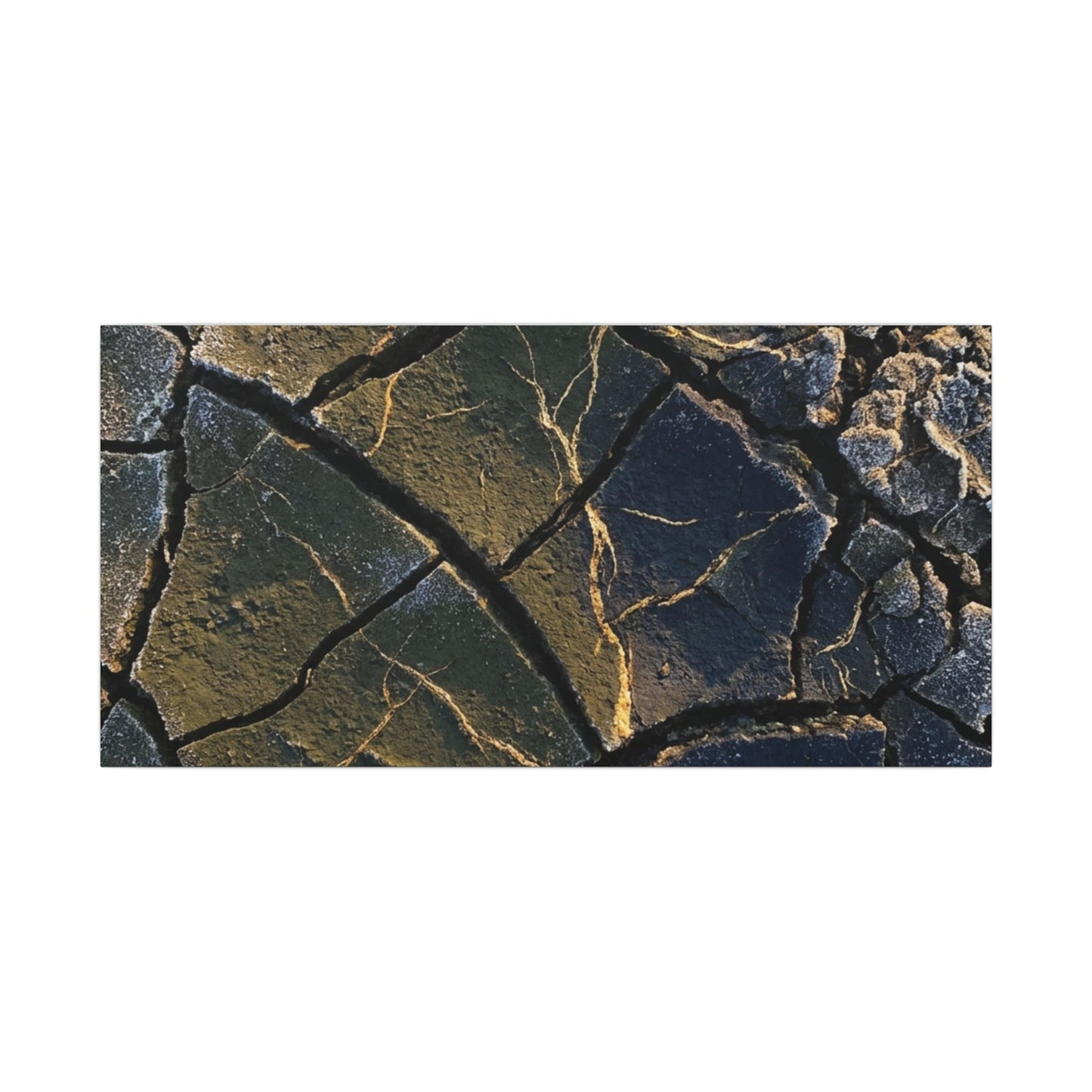 Winter Cracked Earth Moody Minimal Canvas Art | Atmospheric Decor