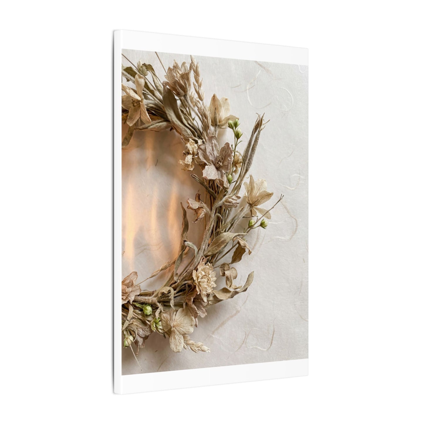 Dried Flowers Japanese Pattern Canvas Art | Neutral Japandi Art