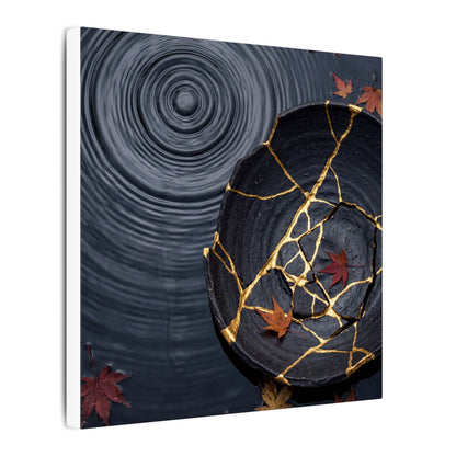 Philosophical Water Ripple Canvas Art - Gold Repair Kintsugi