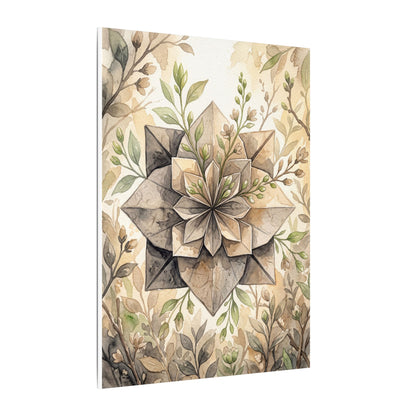 Warm Paper Fold Canvas Art - Watercolor Japandi
