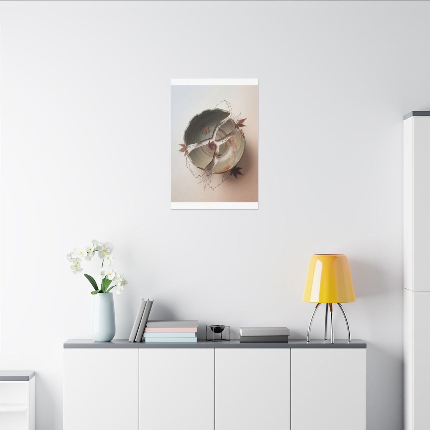 Dawn Ceramic Bowl Canvas Art - Japandi Fukinsei