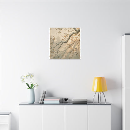 Cherry Blossom Canvas Art | Winter Japandi Japanese Pattern Art