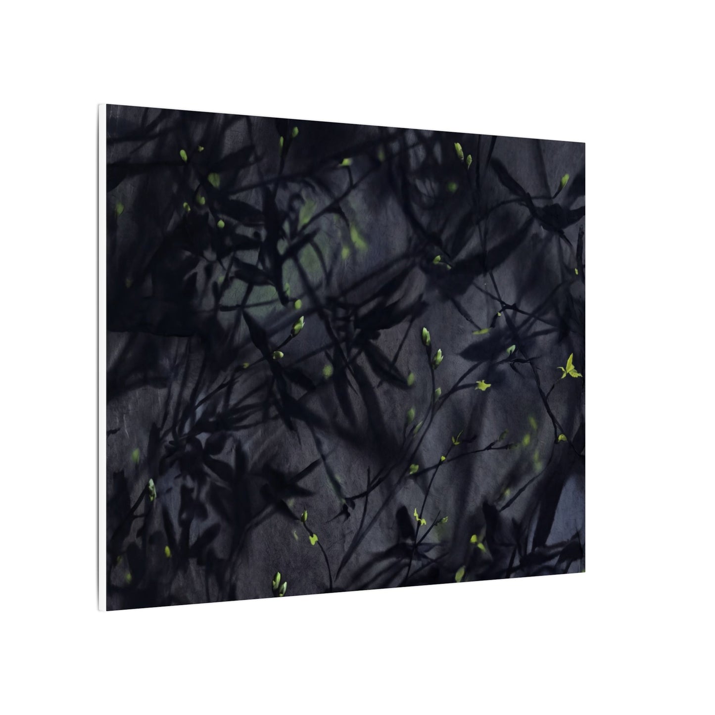 Shadow Play Spring Canvas Art | Dark Japandi Atmospheric Design