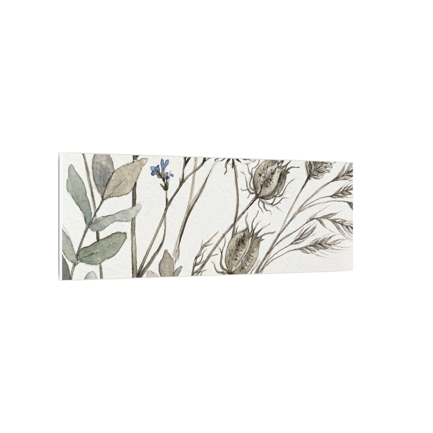 Dried Flowers Canvas Art | Summer Japandi Watercolor Art