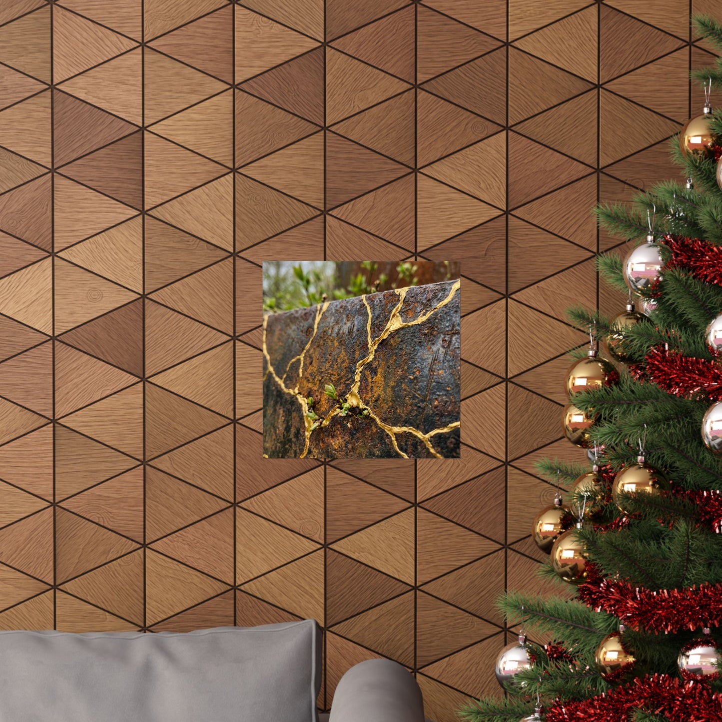 Philosophical Rust Patina Wall Art Print - Gold Repair Kintsugi