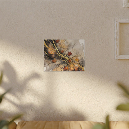 Cracked Earth Autumn Canvas Art | Japandi Warm Design