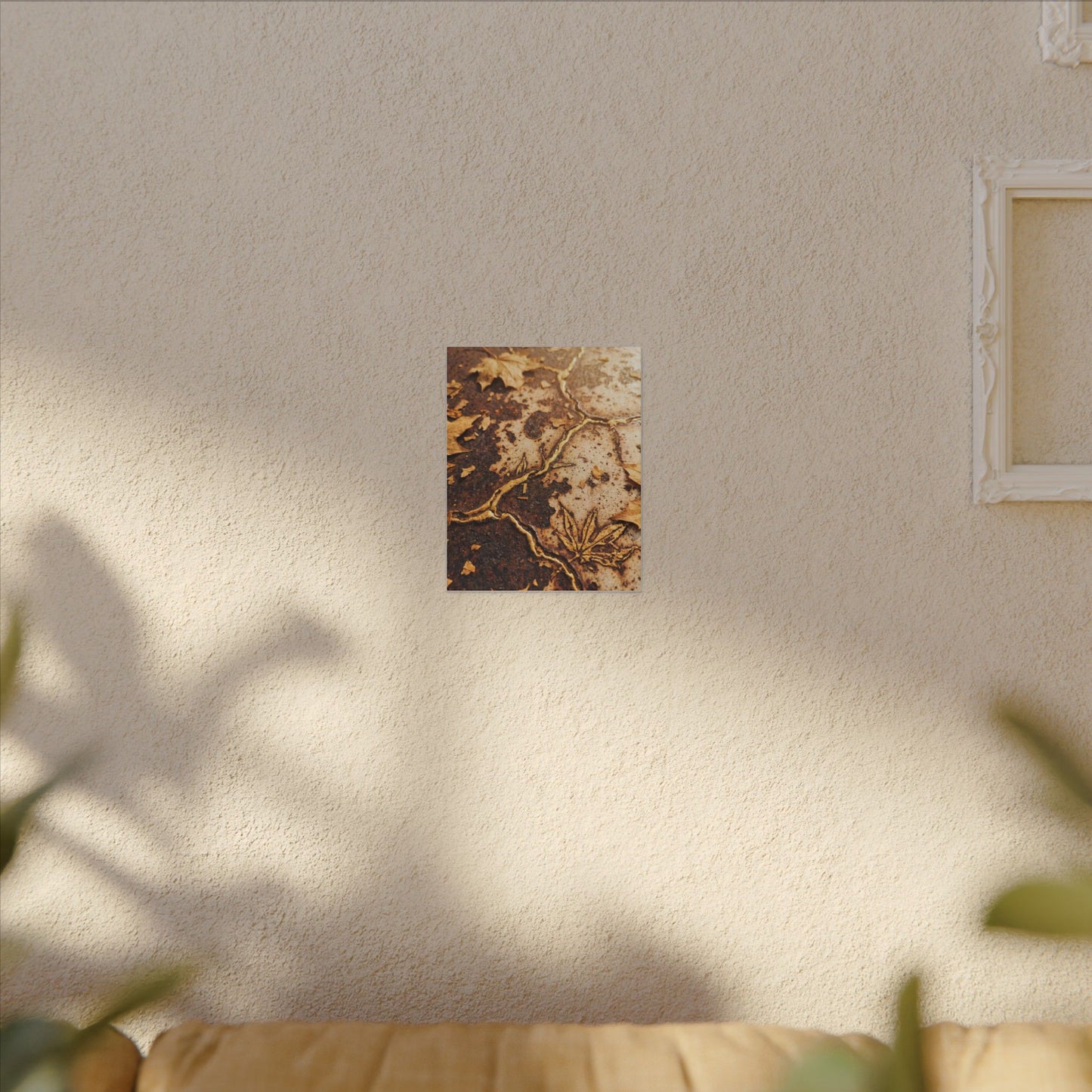 Kintsugi Rust Patina in Golden Hour | Gold Vein Canvas Art