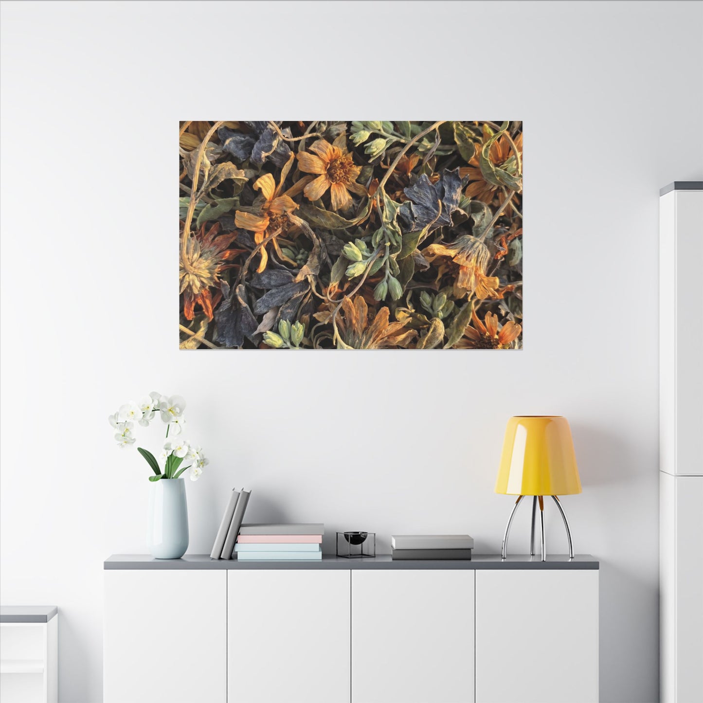 Spring Dried Flowers Japanese Pattern Canvas Art | Warm Decor