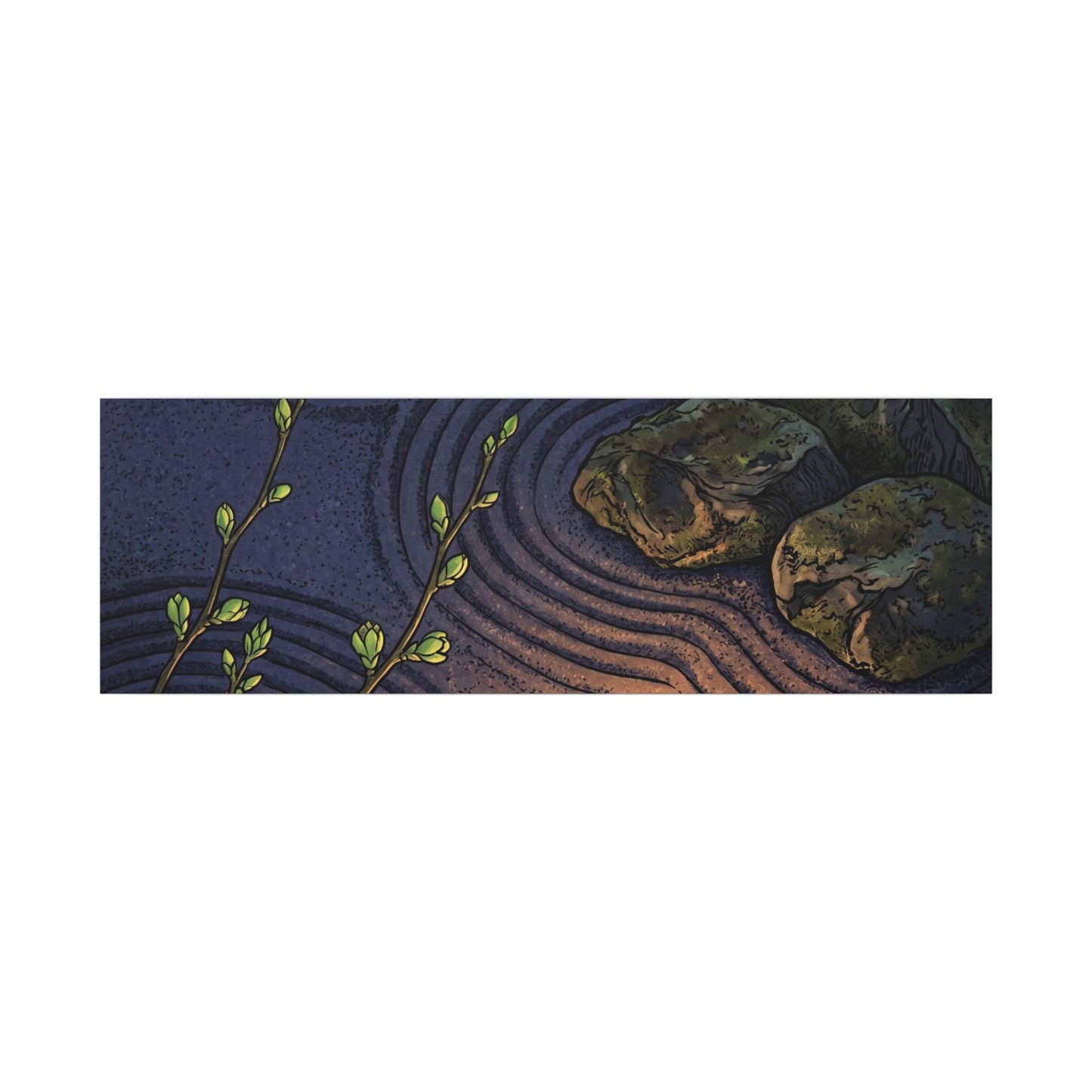 Mono No Aware Rock Garden Canvas Art - Zen Ukiyo E Inspired