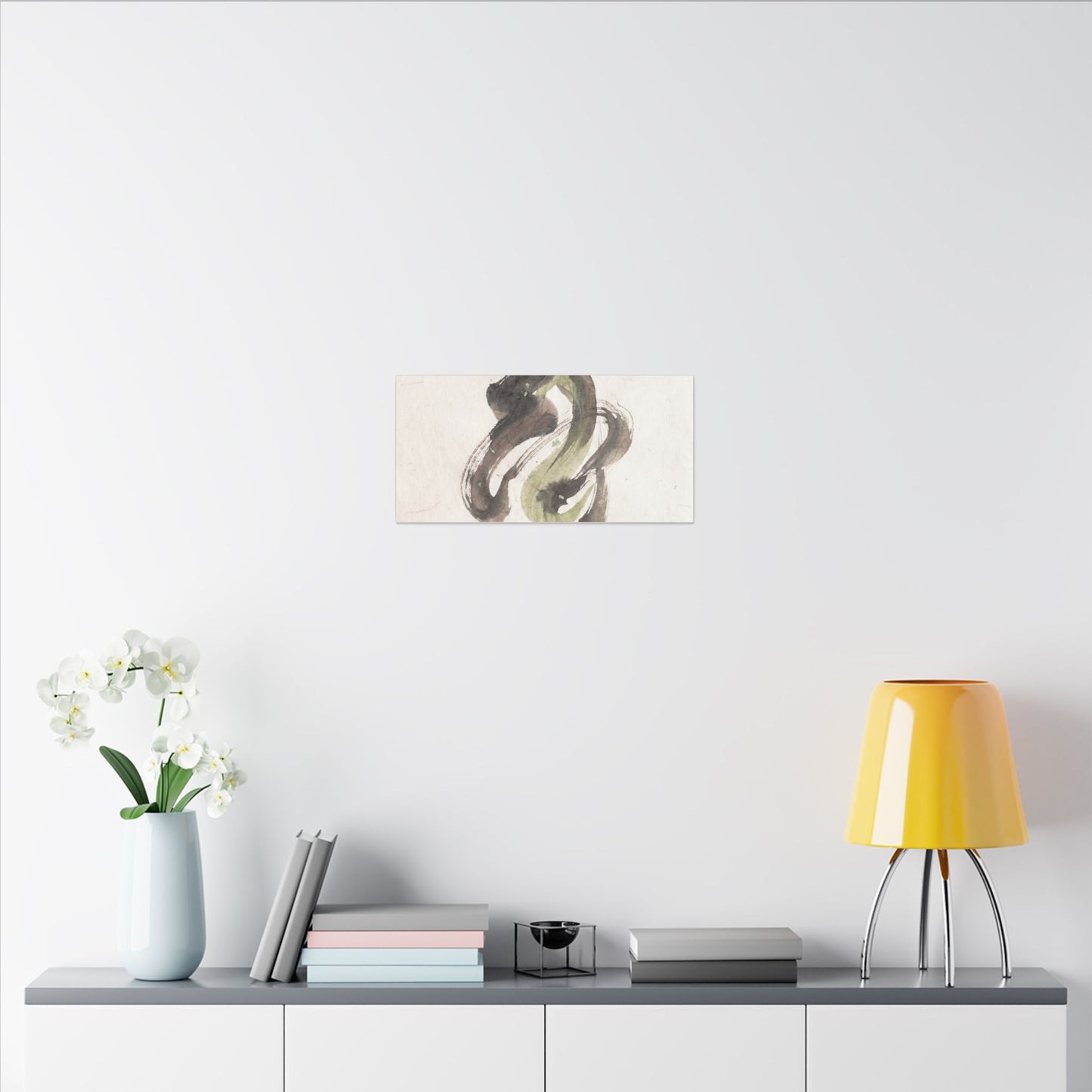 Ink Brushstroke Canvas Art | Spring Japandi Japanese Pattern Art