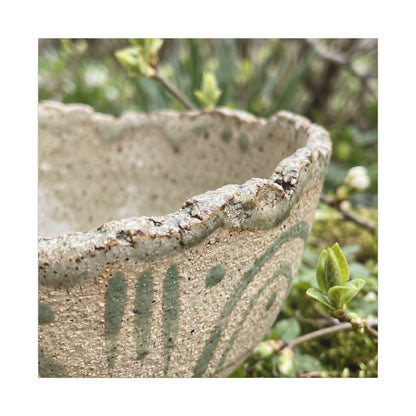 Elegant Ceramic Bowl Canvas Art - Japanese Pattern Japandi