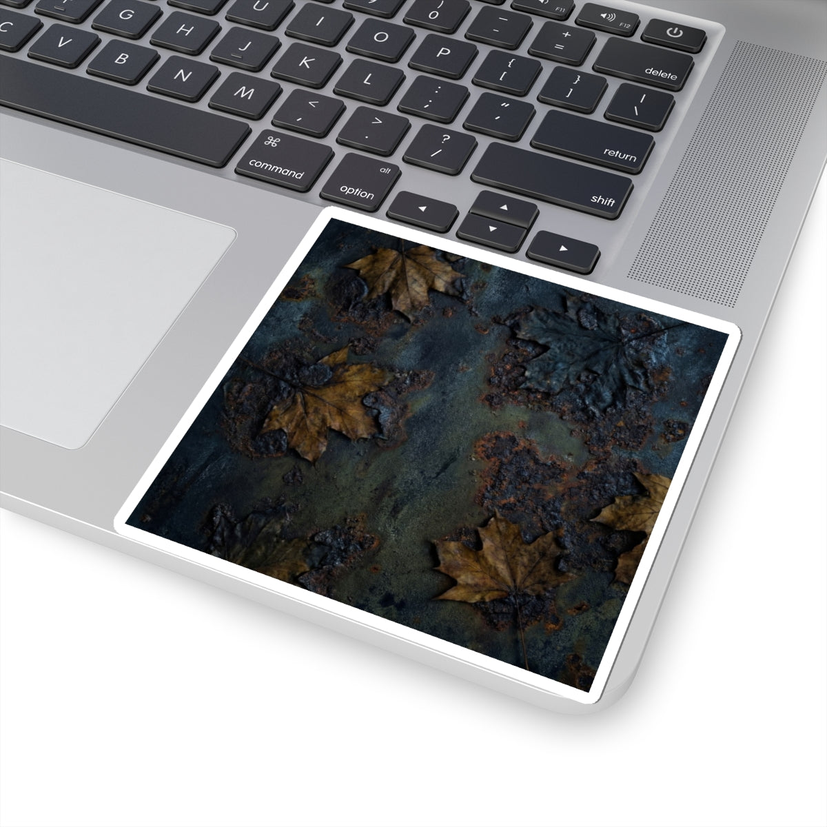 Dark Japandi Rust Patina in Moonlight | Charcoal Ink Sticker Art Print