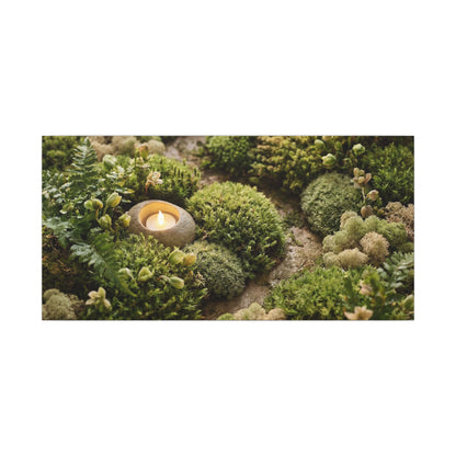 Moss Close Up Japanese Pattern Canvas Art | Neutral Japandi Art