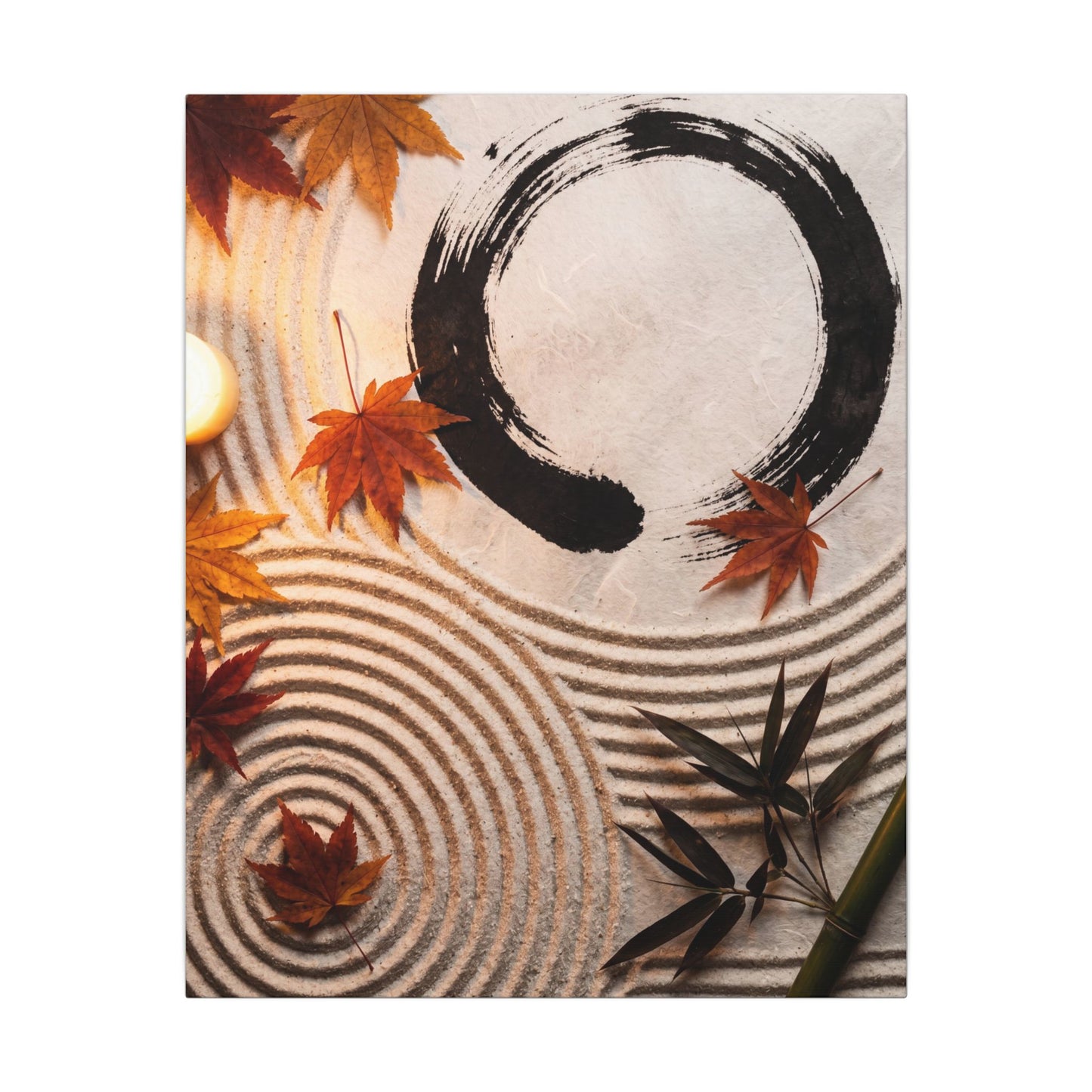 Tranquil Rock Garden Canvas Art - Enso Zen
