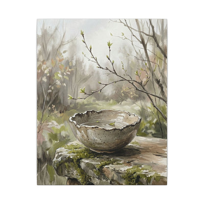 Japandi Ceramic Bowl in Overcast | Minimal Line Canvas Art