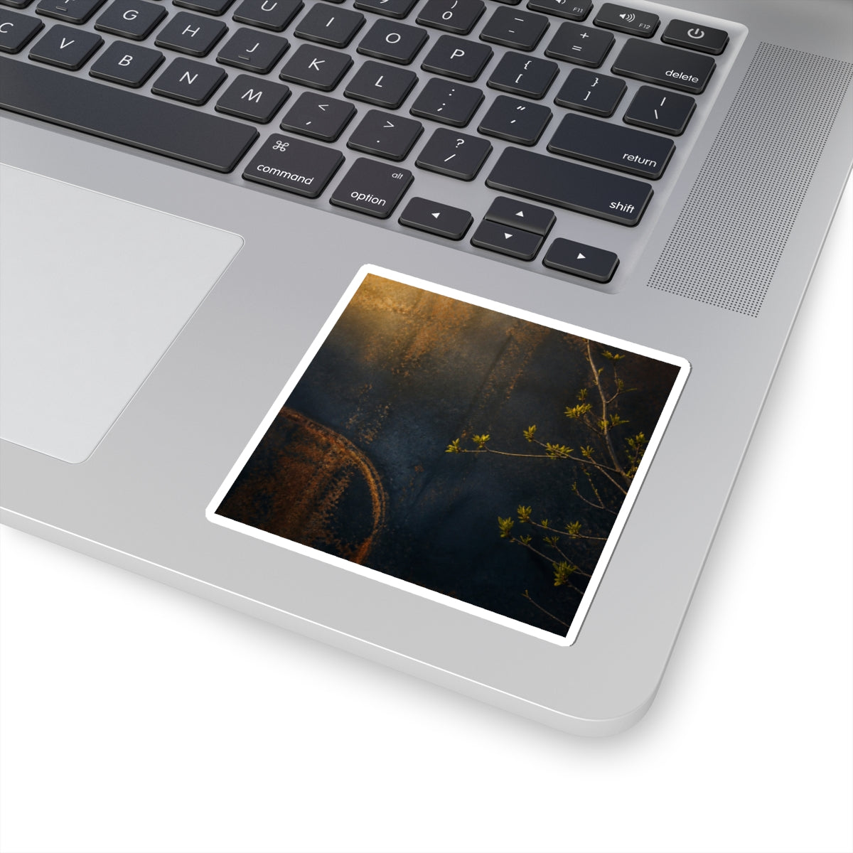 Rust Patina Dark Texture Sticker | Sophisticated Dark Japandi Art