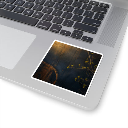 Rust Patina Dark Texture Sticker | Sophisticated Dark Japandi Art