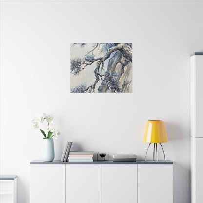 Moonlight Pine Tree Canvas Art - Japandi Seijaku
