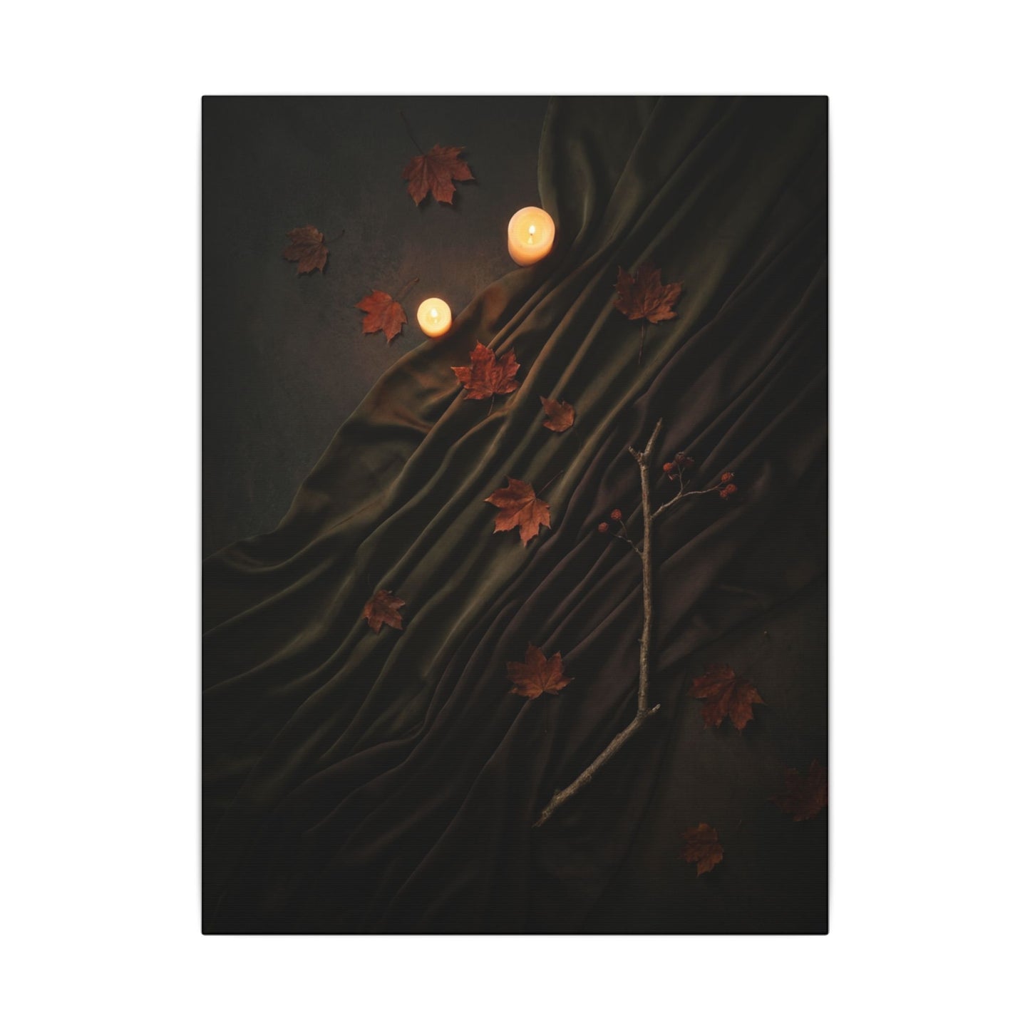 Autumn Silk Drape Moody Minimal Canvas Art | Moody Decor