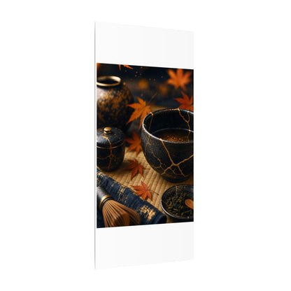 Seijaku Tea Ceremony Canvas Art - Kintsugi Gold Repair