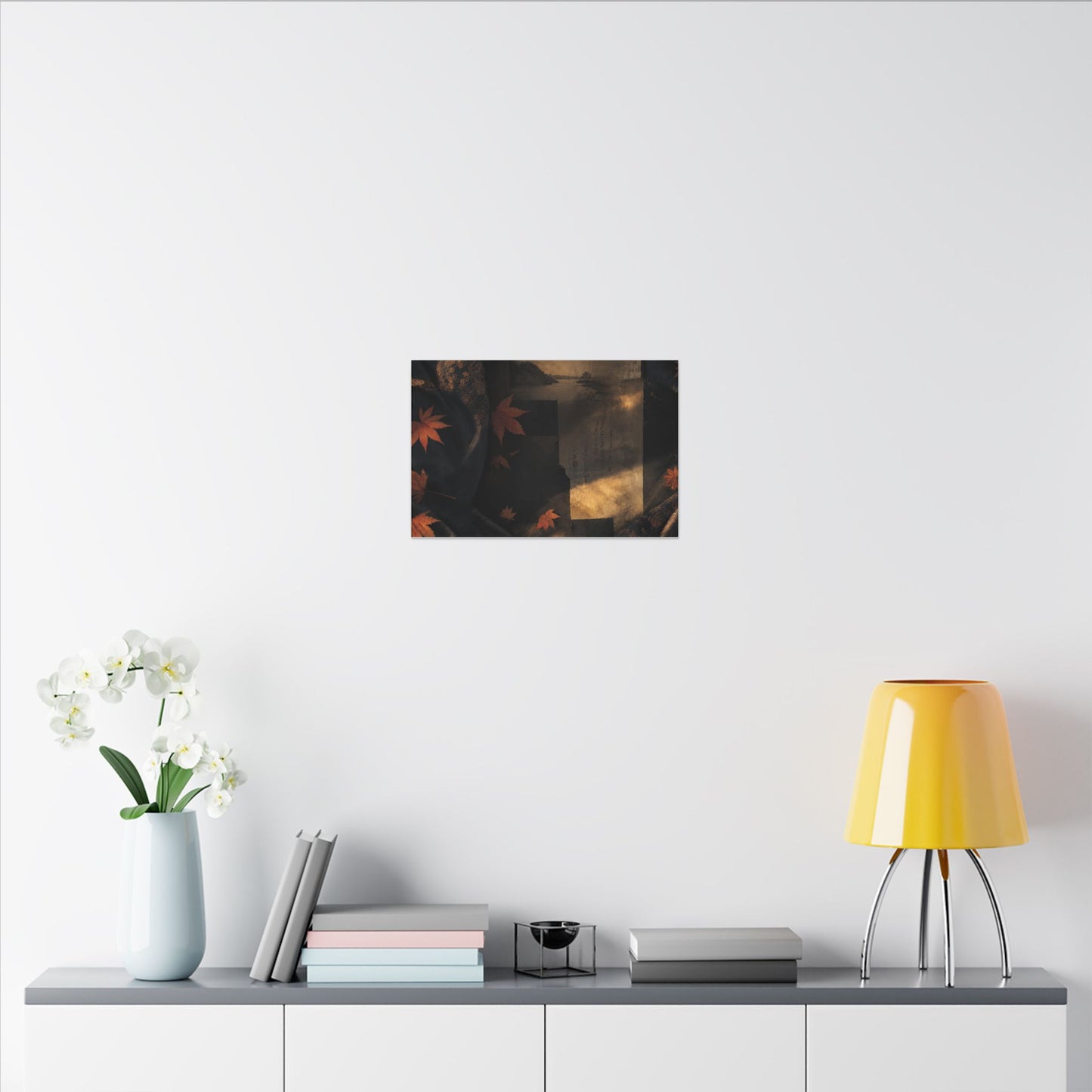Autumn Silk Drape Shadow Zen Canvas Art | Bold Decor