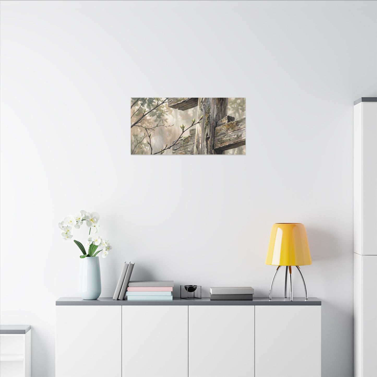 Torii Gate Spring Canvas Art | Japandi Neutral Design