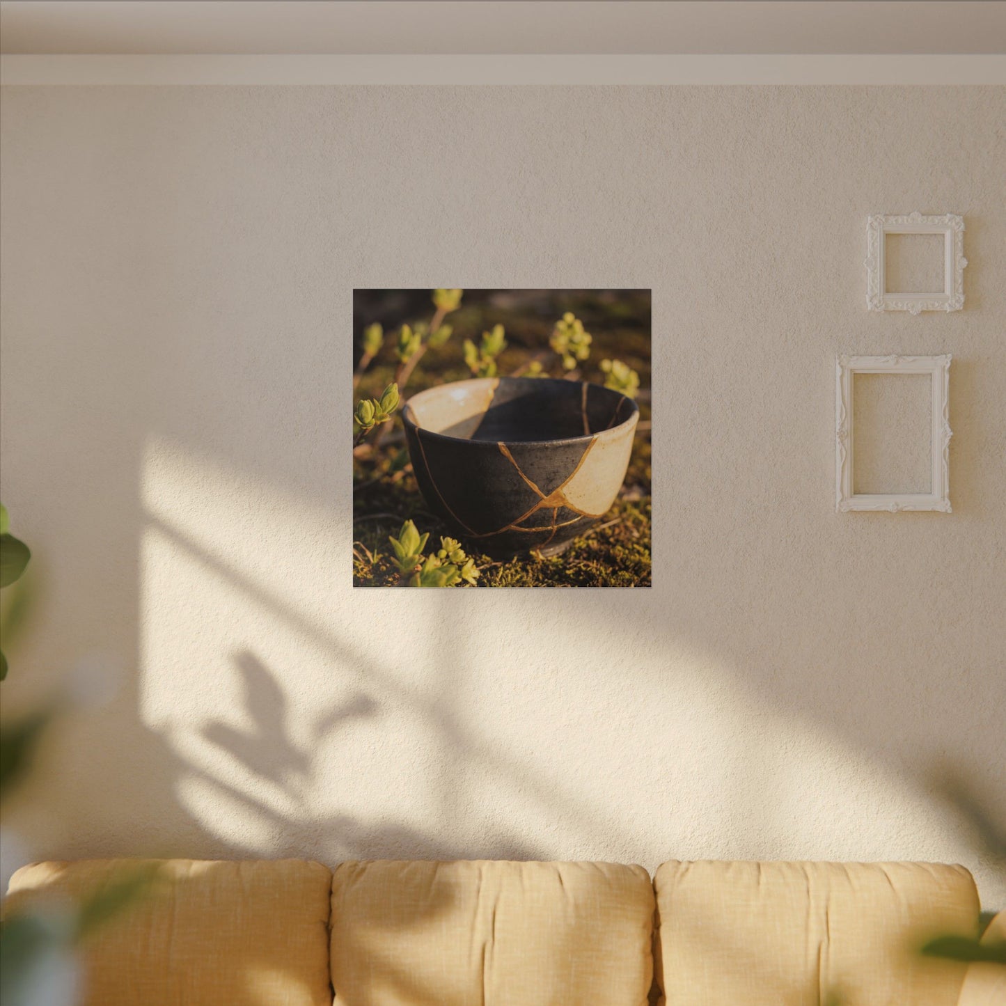 Seijaku Broken Pottery Canvas Art - Kintsugi Gold Repair