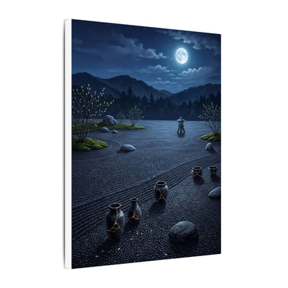 Kintsugi Moonlit Garden in Moonlight | Gold Repair Canvas Art