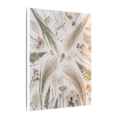 Elegant Dried Flowers Canvas Art - Japanese Pattern Japandi