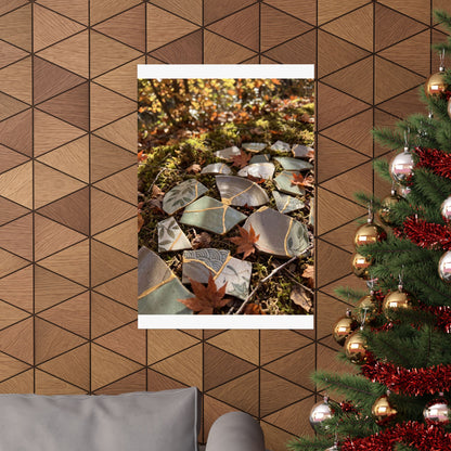 Japandi Broken Pottery in Dappled | Japanese Pattern Wall Art Print