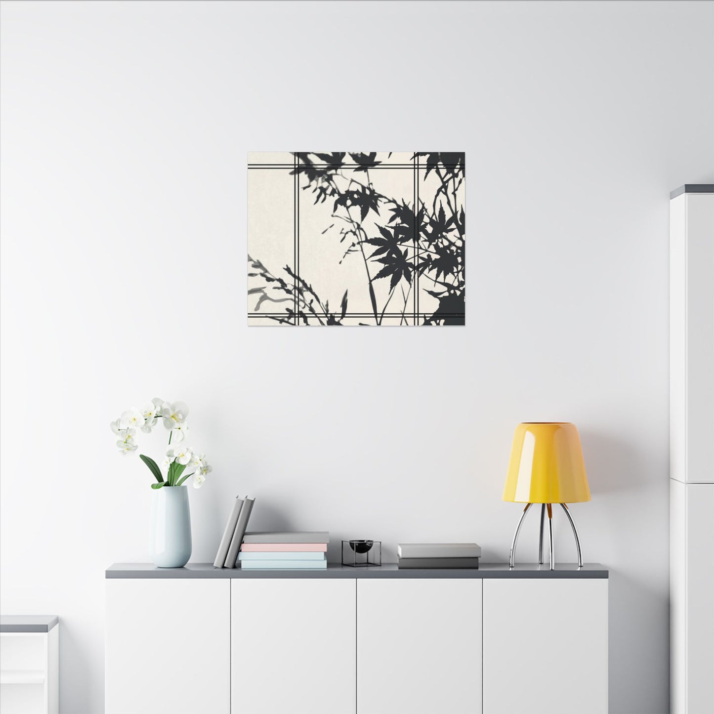 Shoji Screen Canvas Art | Summer Japandi Minimal Line Art