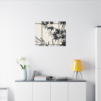 Shoji Screen Canvas Art | Summer Japandi Minimal Line Art