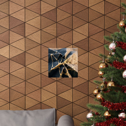 Paper Fold Wall Art Print | Winter Kintsugi Gold Repair Art