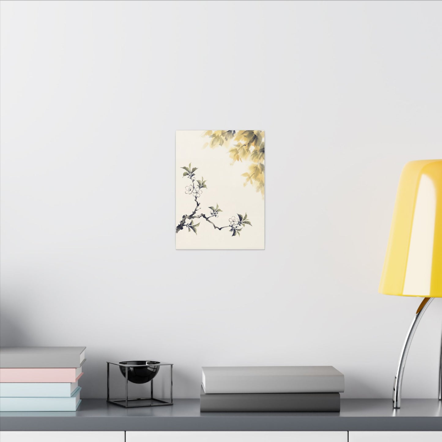 Kanso Cherry Blossom Canvas Art - Zen Sumi E Art Print