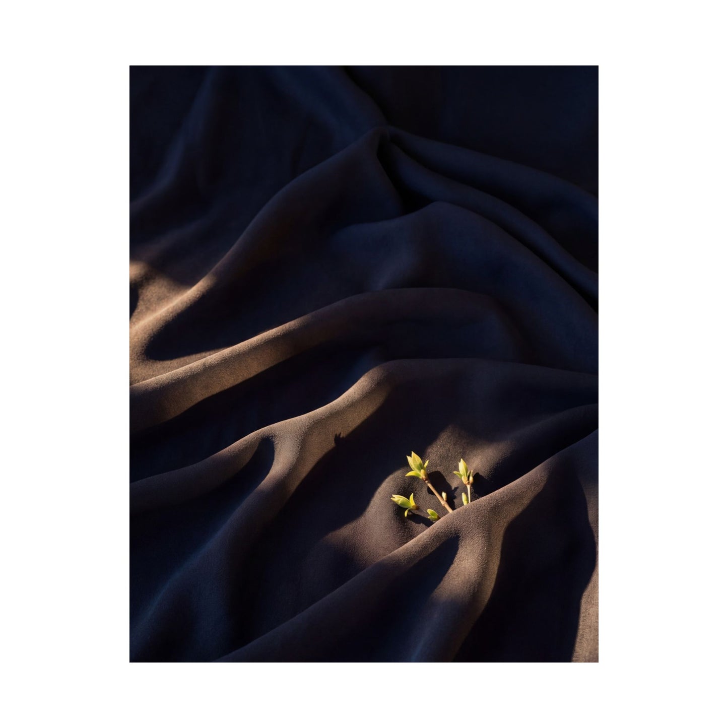 Atmospheric Silk Drape Wall Art Print - Shadow Zen Dark Japandi
