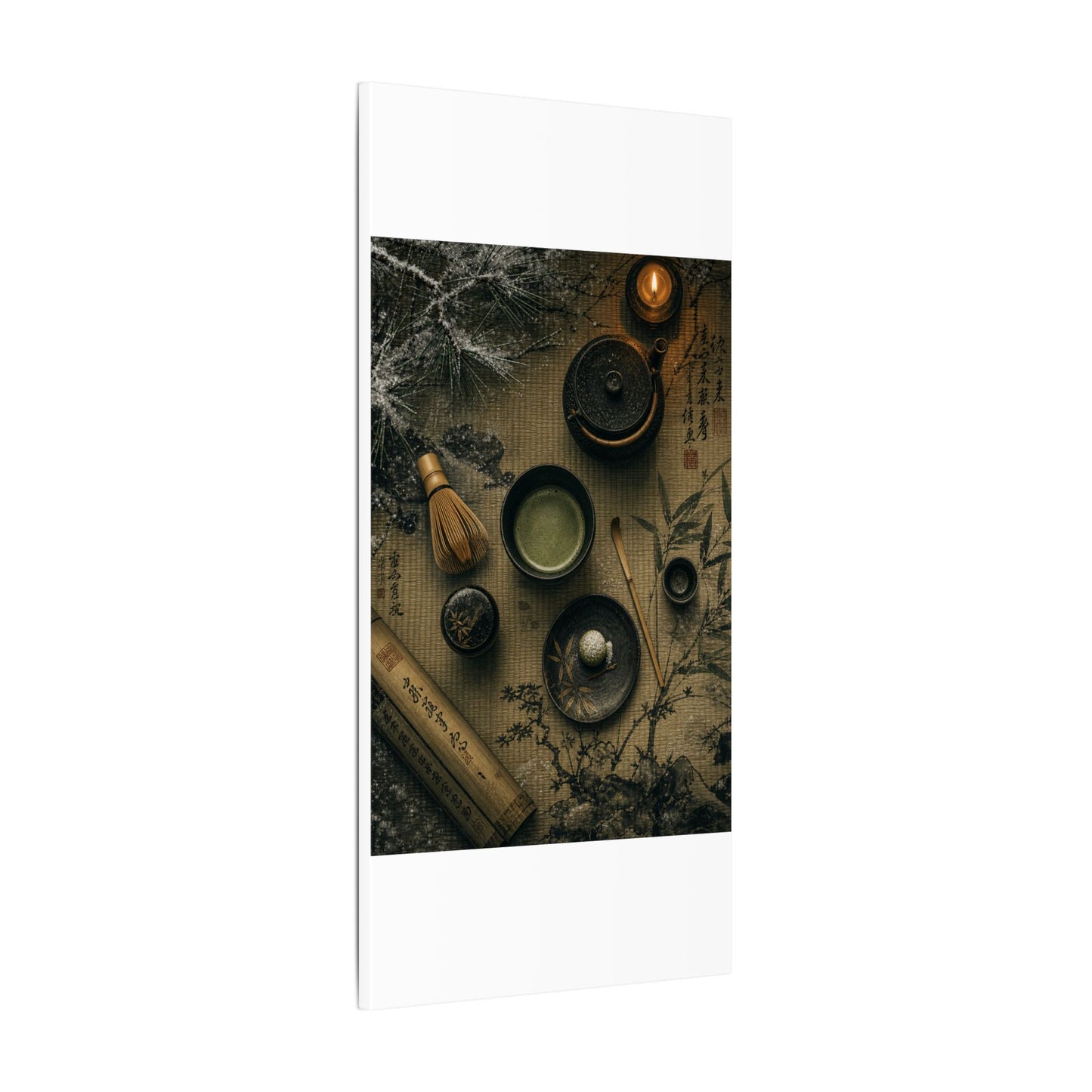 Tea Ceremony Canvas Art | Winter Zen Ukiyo E Inspired Art