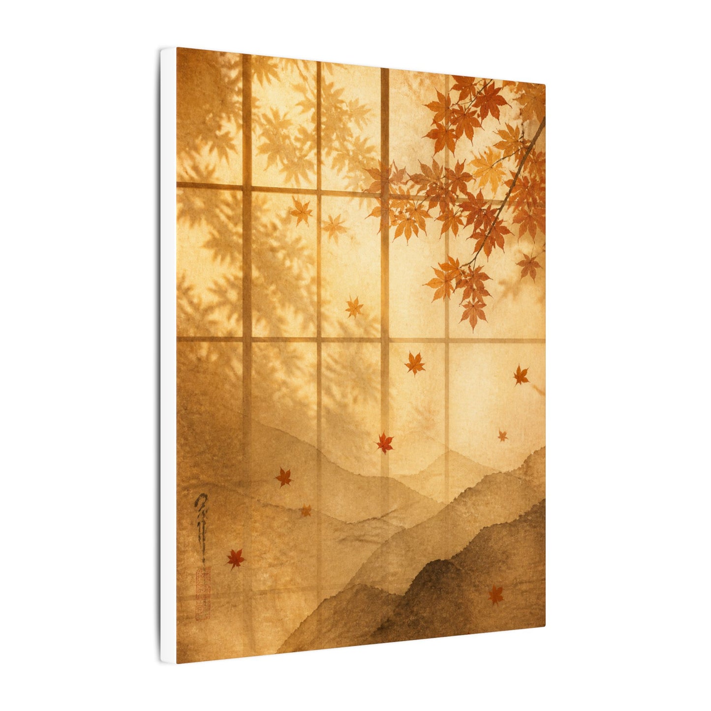 Shoji Screen Texture Canvas Art | Earthy Japandi Art