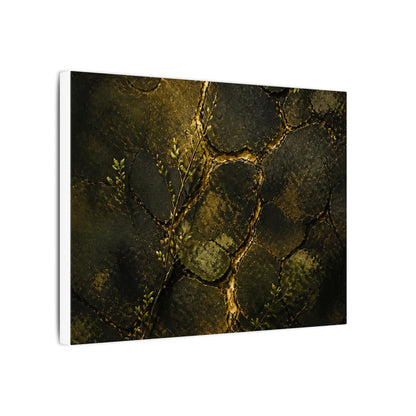 Shibui Cracked Earth Canvas Art - Dark Japandi Dark Texture