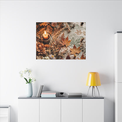 Candlelight Dried Flowers Canvas Art - Japandi Seijaku