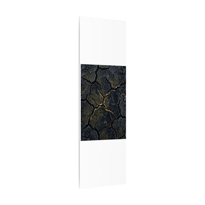Overcast Cracked Earth Canvas Art - Dark Japandi Ma