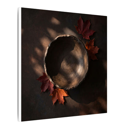 Ceramic Bowl Canvas Art | Autumn Dark Japandi Dark Texture Art