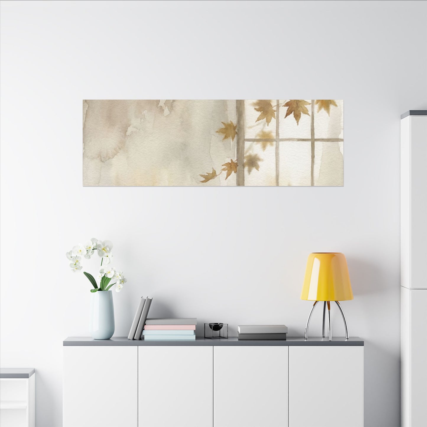 Warm Shoji Screen Canvas Art - Watercolor Japandi