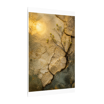 Cracked Earth Spring Canvas Art | Japandi Warm Design