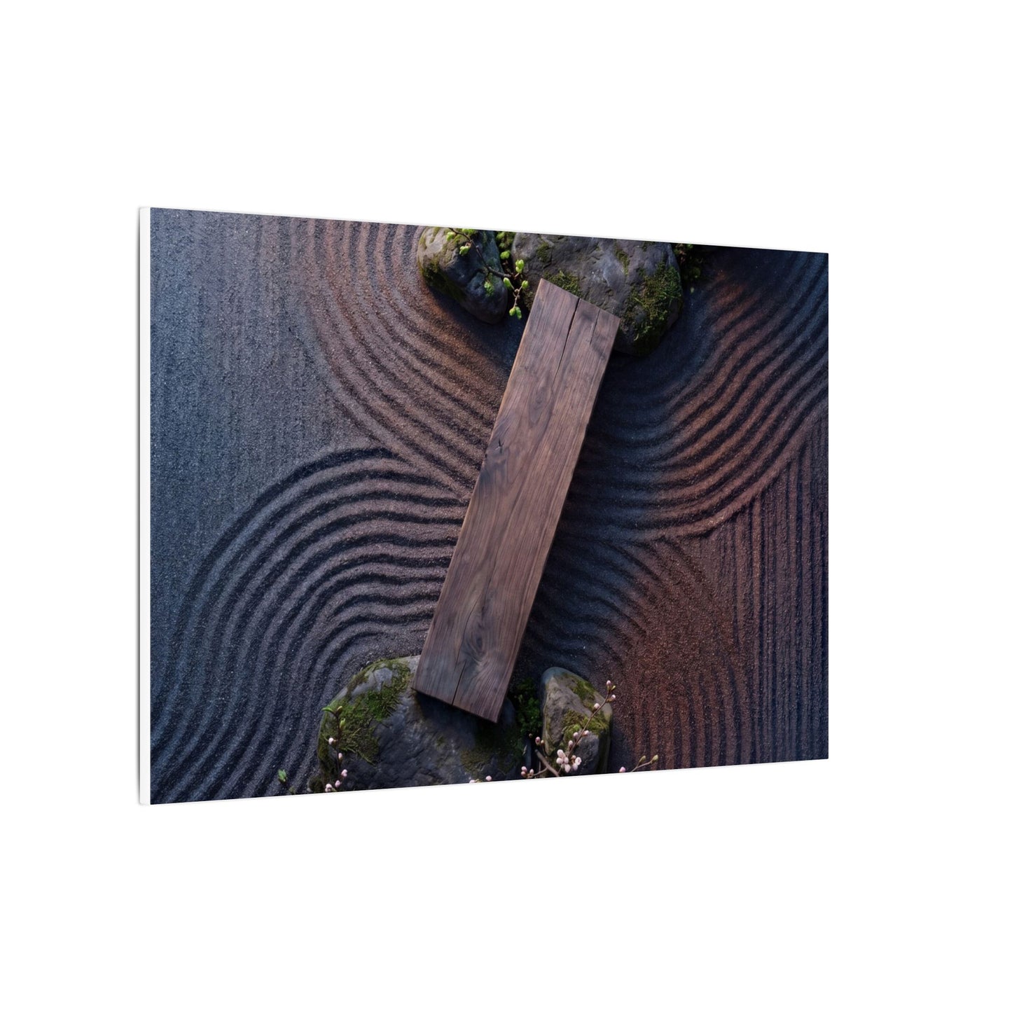 Spring Rock Garden Moody Minimal Canvas Art | Atmospheric Decor