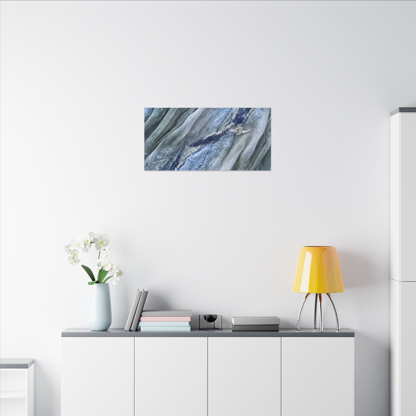 Moonlight Silk Drape Canvas Art - Japandi Mono No Aware