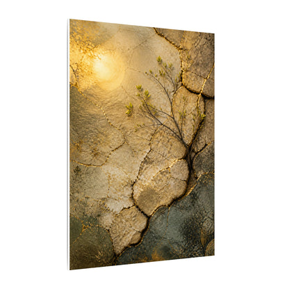 Cracked Earth Spring Canvas Art | Japandi Warm Design