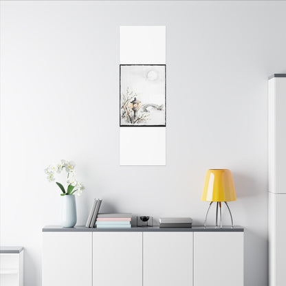 Moonlit Garden Spring Canvas Art | Zen Contemplative Design