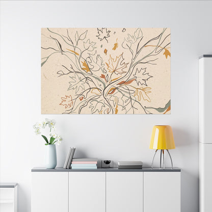 Warm Shadow Play Canvas Art - Minimal Line Japandi