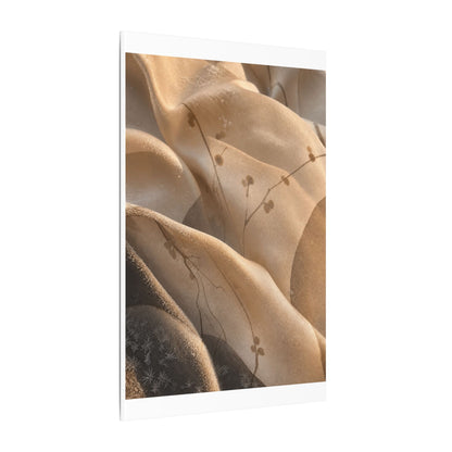 Japandi Silk Drape in Golden Hour | Japanese Pattern Canvas Art